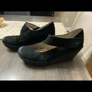 Fly London Black Wedge Mary Jane size 9 / 40